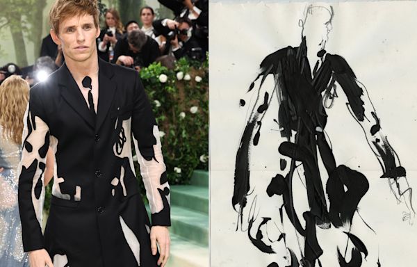 Steve O Smith Dresses Eddie Redmayne in Cy Twombly-inspired Emsemble at Met Gala