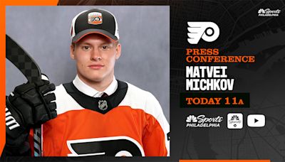 Watch Matvei Michkov's Flyers introductory press conference
