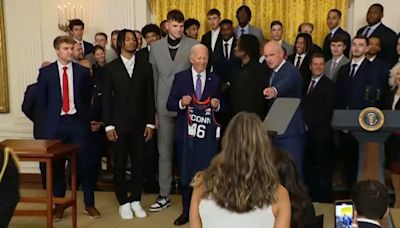 ‘Blue bloods of basketball,' national champion UConn Huskies honored at White House