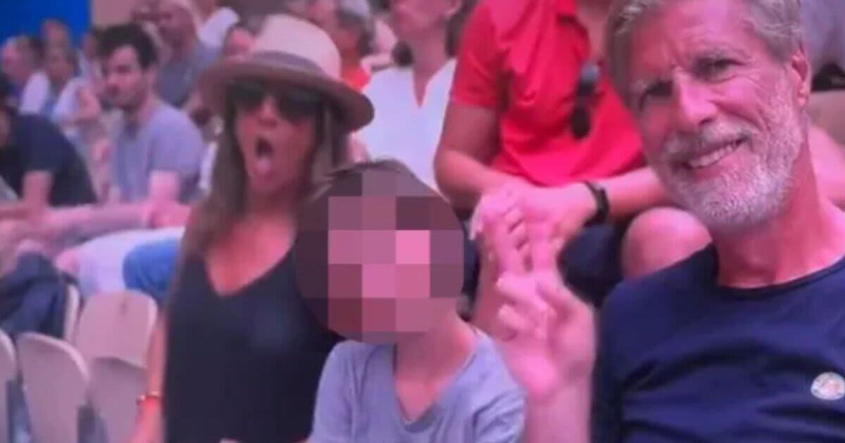 Tennis fan flashes boobs on live TV while sat next to child at Olympics 2024