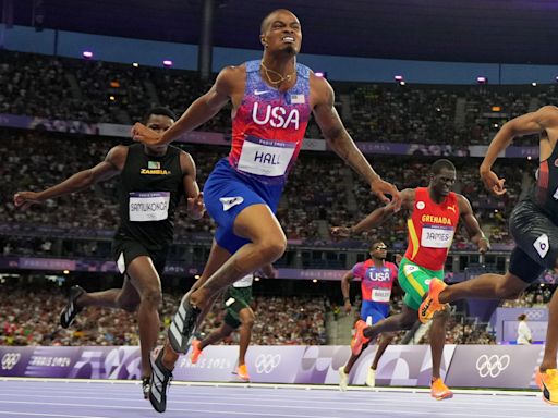 USA's Quincy Hall wins gold medal in men’s 400 meters with spectacular finish