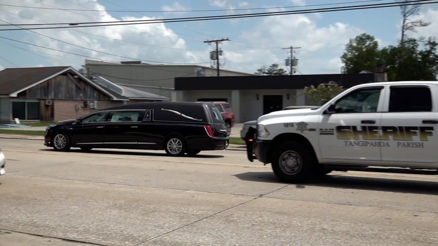 Family, friends attend funeral for Callie and Erin Brunett in Hammond