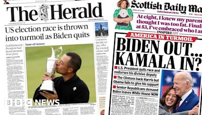 Scotland's papers: US election 'turmoil' as Joe Biden quits