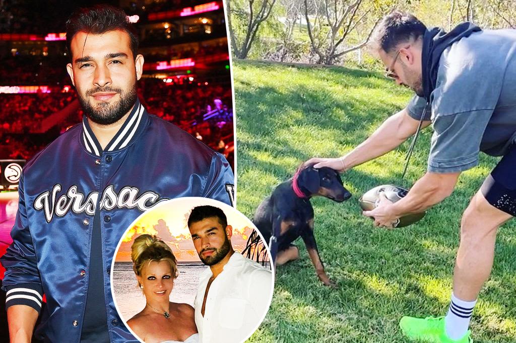 Britney Spears’ ex-husband Sam Asghari slaps mystery woman’s butt on dog park date after divorce