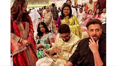 Aishwarya Rai Bachchan, Abhishek Bachchan and Hrithik Roshan's picture from Anant Ambani and Radhika Merchant's wedding surfaces online...