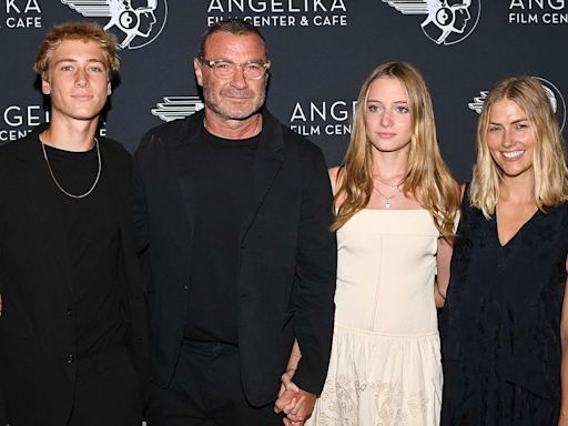 Liev Schreiber Poses with Son Sasha and Daughter Kai at N.Y.C. Premiere of “Across the River and Into the Trees”