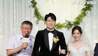 影／「學姐」黃瀞瑩結婚披婚紗美翻 柯文哲虧：少子化靠你們解決