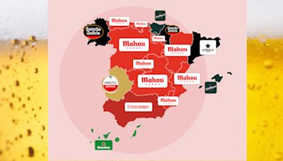 El mapa con las marcas de cerveza favoritas por los españoles: ¿qué se bebe en cada comunidad?