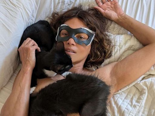 Halle Berry Celebrates 'Catwoman' Turning 20 by Posing Topless with Her Cats