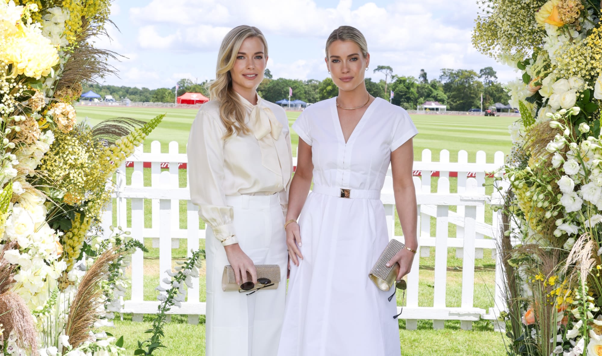 ...Nieces Lady Eliza and Lady Amelia Spencer Embrace Quiet Luxury in Tory Burch Looks at Cartier Queen’s Cup Polo 2024