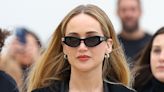 Jennifer Lawrence Means Business in a Plunging 3-Piece Suit for Dior’s Paris Fashion Week Show