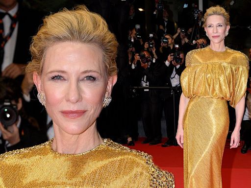 Cate Blanchett stuns in a gold gown at Cannes Film Festival