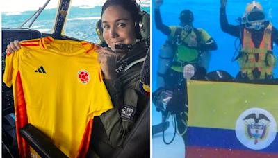 Desde el fondo del océano y por los aires, Fuerzas Militares enviaron mensaje de aliento a la selección Colombia