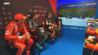 La surrealista reacción de Sainz y Russell al ver el choque entre Verstappen y Norris: "No fastidies"