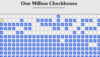 One Million Checkboxes Creator Dubs It 'Dumbest Website of All Time' – and Proof the Internet Can Still Be Fun