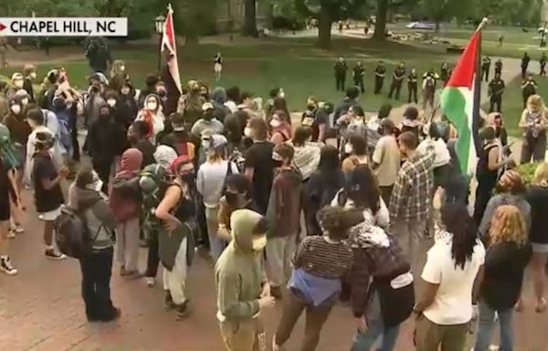 Police at UNC Chapel Hill detain at least 30 anti-Israel protesters, crowds try to force into buildings