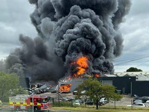 Fire crews battle huge blaze at Houston Industrial Estate in Livingston