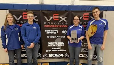 Oswego County TodaySCCS Co.R.E Team earns fifth Design Award on the road to VEX Robotics World Championship