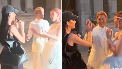 Katy Perry surpreende noiva durante sessão de fotos de casal em Paris