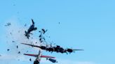 A video captured the moment a WWII bomber and fighter plane collided at a Texas airshow, leaving 6 people dead
