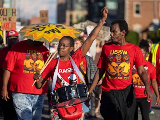 May Day protesters march through downtown Durham. Why they ended up at Duke University