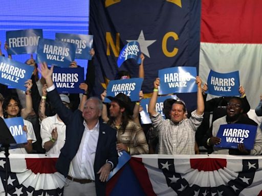 Tim Walz Revs Up Blue Voters in a Red Swing State