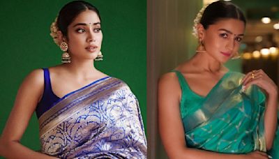 7 silk blouse designs to wear with your favorite Kanjeevaram and Banarasi sarees ft Janhvi Kapoor, Alia Bhatt, and more