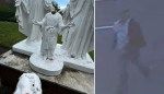 NYC taxi driver decapitates Jesus statue with own shoe in bizarre caught-on-camera tantrum