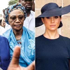 First Lady of Nigeria Denies Claims She Dissed Meghan Markle's 'Dressing'