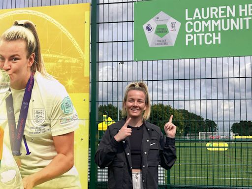 Lioness Lauren Hemp opens 3G pitch named after her
