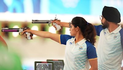 Manu Bhaker scripts history at Paris Olympics, wins bronze with Sarabjot Singh in 10m air pistol mixed team event