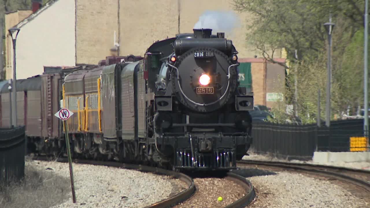 Steam train passes through Wauwatosa