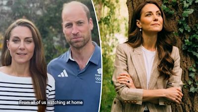 Kate Middleton celebrates Great Britain’s Olympians in rare video appearance with Prince William amid cancer battle