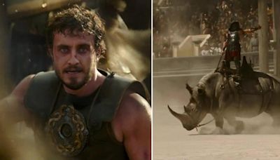 Paul Mescal battles rampaging rhino in first glimpse of Gladiator 2