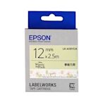 EPSON LK-4XBYDA 迪士尼系列 春暖花開款 白底黑字 標籤帶