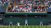 Who is in the royal box at Wimbledon today?