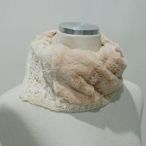 蘋果樹 韓國服飾~毛呢布蕾絲圍巾