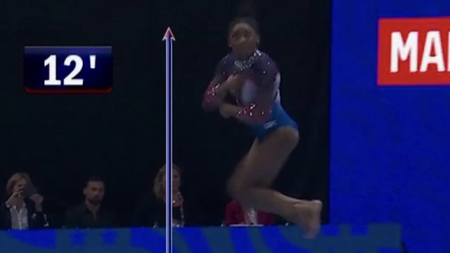 Simone Biles Catching So Much Air During Her Floor Routine Left Fans in Awe