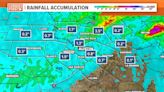 How much rain did Central Texas receive Sunday?