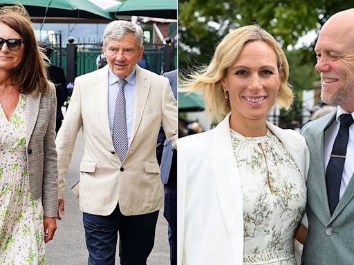 Princess Kate's parents Carole and Michael Middleton join the Tindalls on Day 10 of Wimbledon