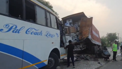 2 Dead, 16 Injured As Double-decker Bus Collides With Truck In UP's Hathras