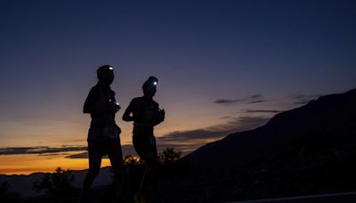 First runners reach the finish in the annual Death Valley ultramarathon called the world's toughest