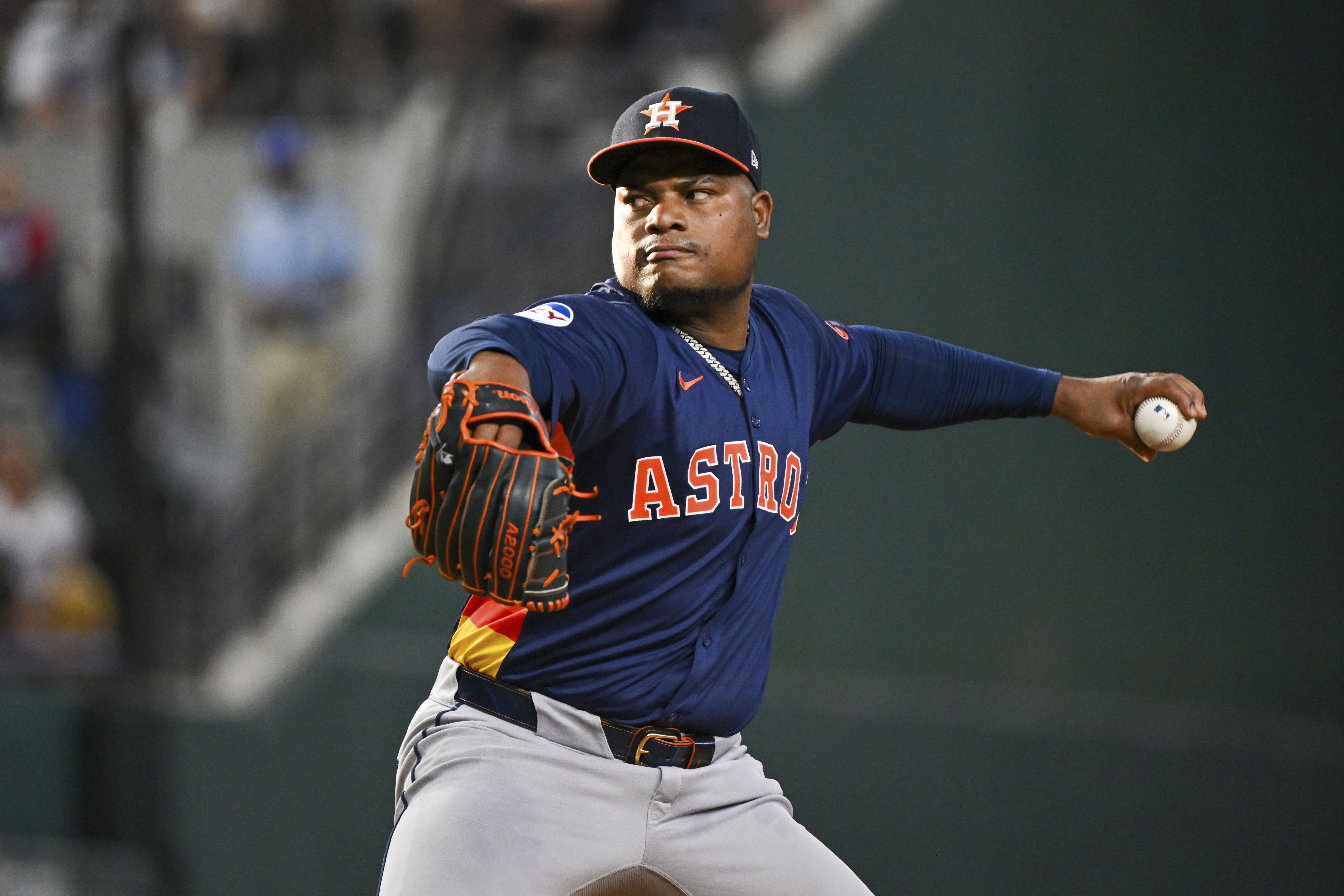 Framber Valdez has no-hitter through 7 innings for Astros against rival Rangers