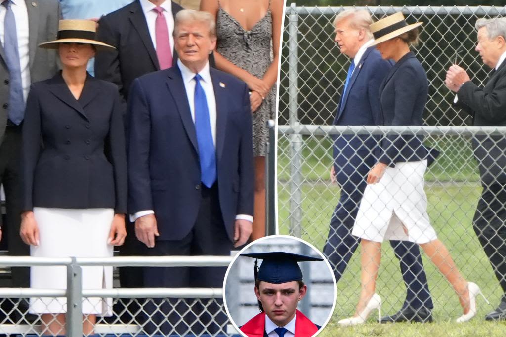 Melania Trump styles Gucci with Dior for son Barron’s graduation