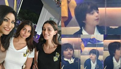 Suhana Khan, Ananya Panday, AbRam Khan, and Juhi Chawla enjoy Kolkata Knight Riders match at Eden Gardens. Watch