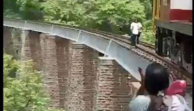 Latest News Today Live Updates July 15, 2024: Rajasthan couple's 'reel escapade': jumps from 90-foot Goram Ghat rail bridge to escape approaching train | Watch