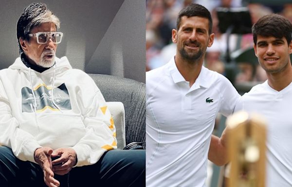Amitabh Bachchan reacts after Carlos Alcaraz beats Novak Djokovic at Wimbledon 2024