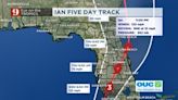 TIMELINE: Forecast cone center shifts slightly southeast of Orlando