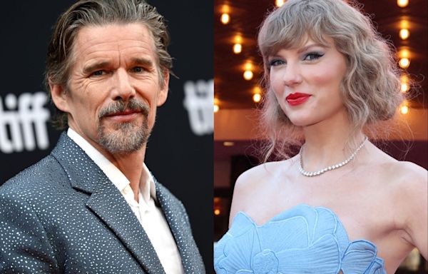 Ethan Hawke says he had to keep his cameo in Taylor Swift's 'Fortnight' music video a secret from his teen daughters