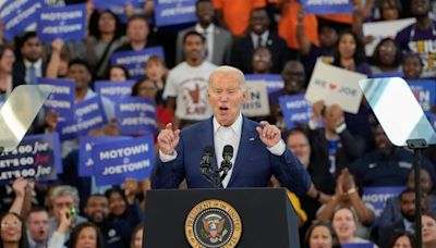 Joe Biden declares 'I am running and we're going to win' in boisterous election rally